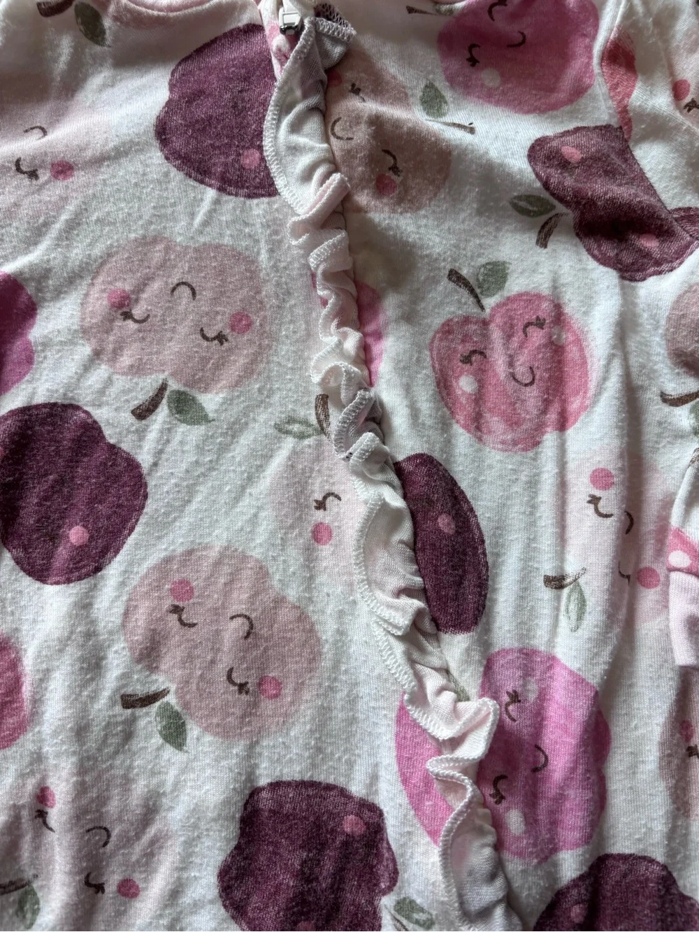 Milkberry Pink & Purple Apple-Print Footie with Headband